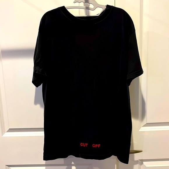 VIRGIL ABLOH Off-white “cut off” logo black tee - Picture 1 of 2